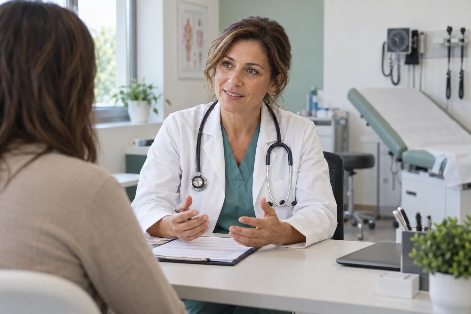 Scena illustrativa di una visita in uno studio medico