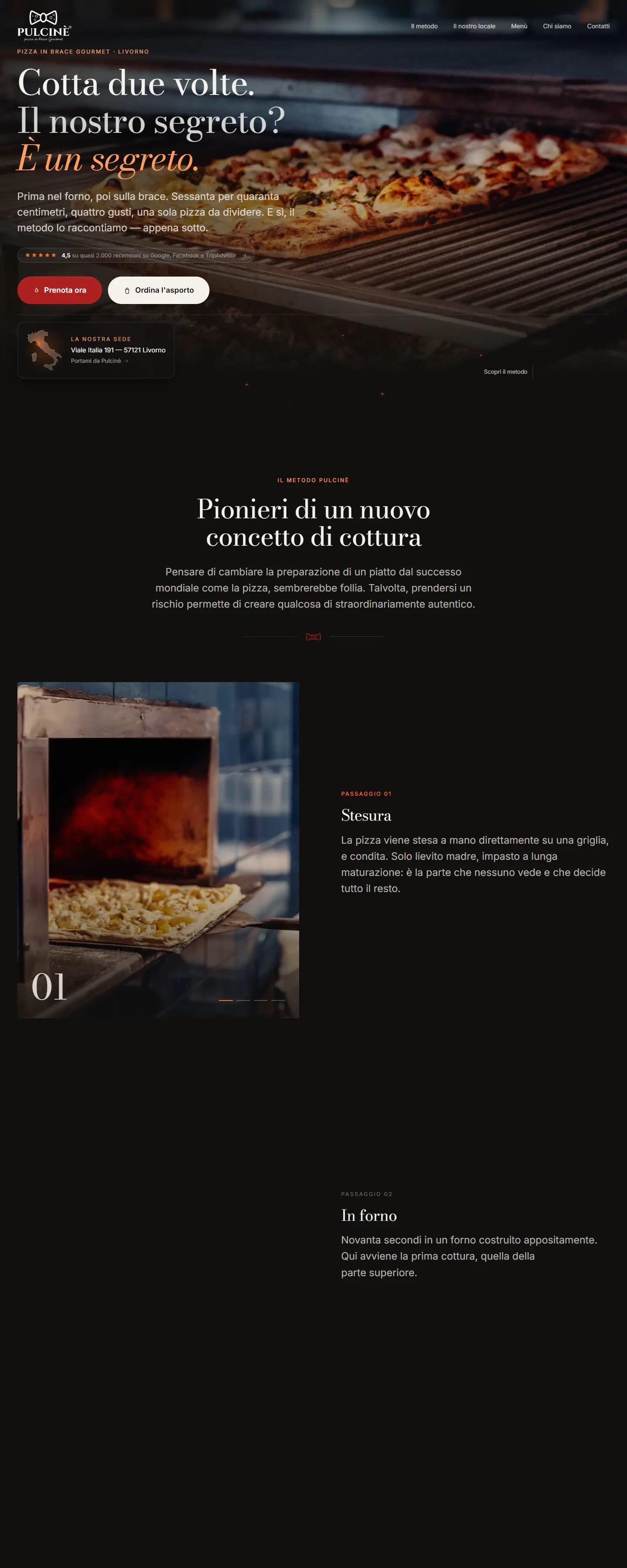 Pagina del sito di Pulcinè